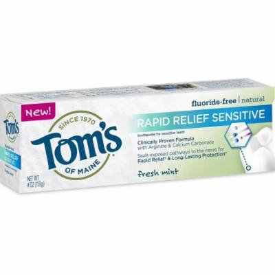 2 Pack - Tom's of Maine Rapid Relief Sensitive Natural Toothpaste, Fresh Mint 4 oz