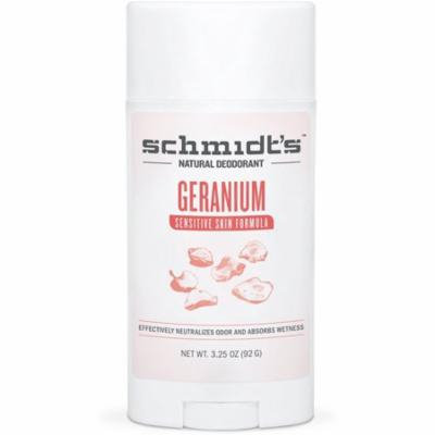 3 Pack - Schmidt's Natural Sensitive Skin Formula Deodorant Stick, Geranium 3.25 oz
