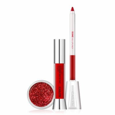 Caitlin Cosmetics - Matte To Glitter Lip Trio - Power Red