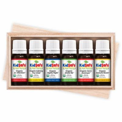 Plant Therapy KidSafe Organic Synergy Essential Oil Set 10 mL (1/3 oz) 100% Pure, Undiluted, Therapeutic Grade