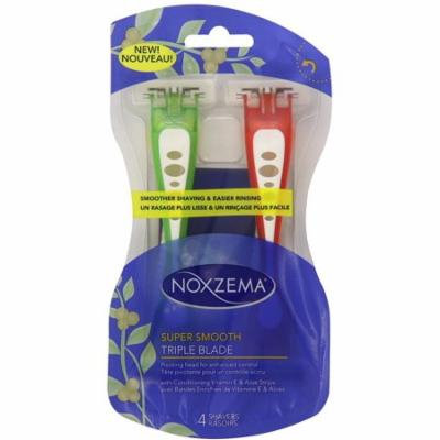 4 Pack - Noxzema Super Smooth Triple Blade Shavers 4 Each