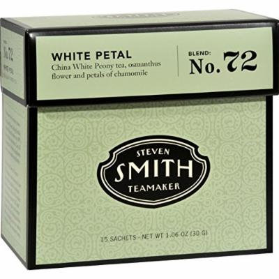 Smith Teamaker White Tea - White Petal - Case of 6 - 15 Bags - Gluten Free - Dairy Free - Yeast Free - Wheat Free - Vegan