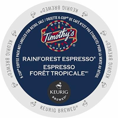 Green Mountain Timothy's Rainforest Espresso Extra Bold Coffee, K-Cup Portion Pack for Keurig Brewers 24 Count