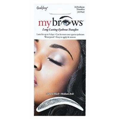 Godefroy My Brows Natural Black Medium Arch (12 Pairs) (6 Pack)