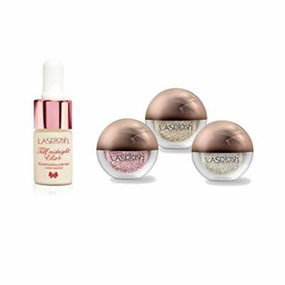LA Splash Cosmetics 3PC Eyeshadow Loose Glitter - Crystallized Glitter Set (Fuzzy Flamingo, Platinum Fuzz, Gold Rush)