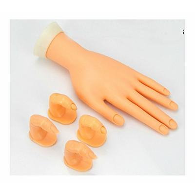 MOVABLE PRACTICE HAND WITH 4 FINGERS NAIL ART DISPLAY