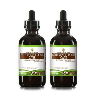 Secrets Of The Tribe Atherosclerosis Care Tincture Alcohol Extract, Organic Herbs (Hawthorn Leaf and Flower(Crataegus Laevigata), Garlic Bulb (Allium Sativum), Olive Leaf (Olea Europaea)) 2x4 oz