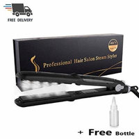 Professional Argan Oil Vapor Titanium Flat Iron Steam Styler Hair Straightener