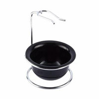 TMISHION Hair Shaving Stand Set, Men's Shaving Stainless Steel Stand and Durable Shave Soap Cup