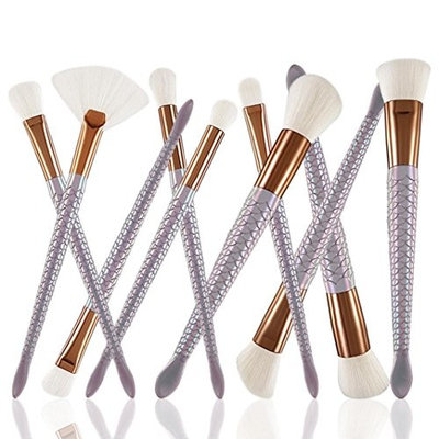 Makeup Brush Set,Putars 10PCS Professional Women Sexy Soft Material Cosmetic Makeup Brush Set For Perfect Application,For Eyebrow,Lip Brush, Blush, Foundation, Contour and Blending White
