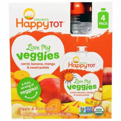 Nurture Inc. (Happy Baby), Organics, Love My Veggies, Carrot, Banana, Mango & Sweet Potato, 4 Pouches - 4.22 oz (120 g) Each(pack of 4)