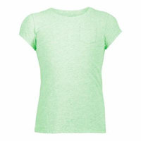 Soffe 259G357LRG Girls Heathered Jersey Pocket Cap Tee, Pear - Large