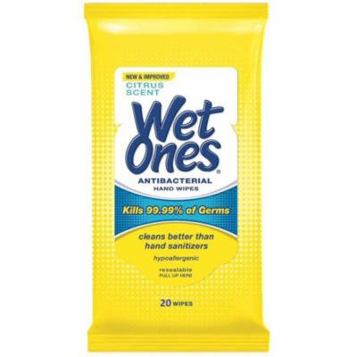 6 Pack - WET ONES Antibacterial Hand Wipes, Citrus Scent 20 ea