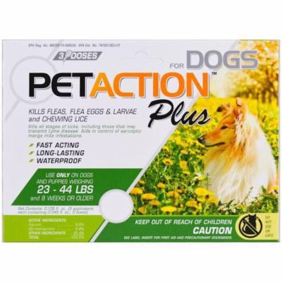 Pet Action Plus, For Medium Dogs, 3 Doses- 0.045 fl oz(pack of 1)