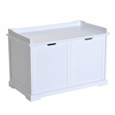 PawHut Covered Cat Litter Box Washroom Storage Hideaway Cabinet (White)