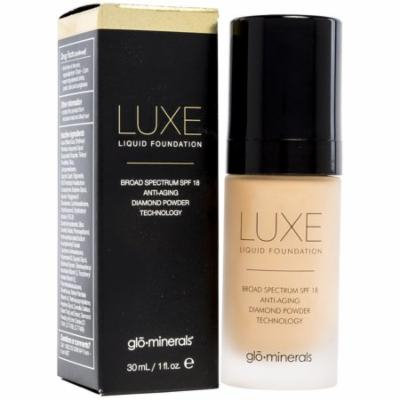 Glo Minerals Luxe Liquid Foundation SPF 18 Almond 1 oz- New in Box