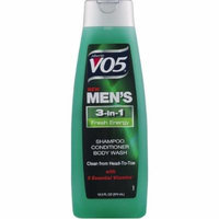 3 Pack - VO5 Alberto Men's 3-in-1 Shampoo Conditioner Body Wash, Fresh Energy 12.50 oz