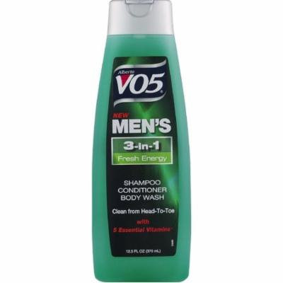 3 Pack - VO5 Alberto Men's 3-in-1 Shampoo Conditioner Body Wash, Fresh Energy 12.50 oz