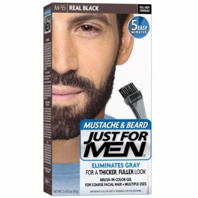 JUST FOR MEN Color Gel Mustache & Beard, M-55 Real Black 1 ea