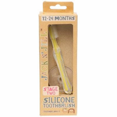 Jack n' Jill, Silicone Toothbrush, With Safety Shield, Stage 2, 1 Toothbrush & Shield(pack of 12)
