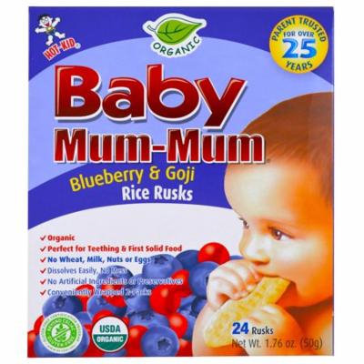 Hot Kid, Baby Mum-Mum, Organic Rice Rusk, Blueberry & Goji Rice Rusks, 24 Rusks, 17.6 oz (50 g) Each(pack of 12)