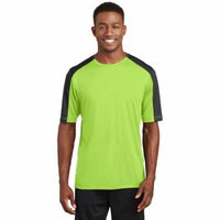 Sport-Tek ST354 PosiCharge Competitor Sleeve-Blocked Tee, Lime Shock/ Black, 3XL