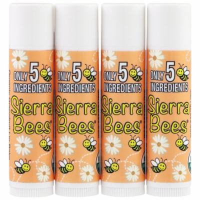 Sierra Bees, Organic Lip Balms, Grapefruit, 4 Pack, .15 oz(pack of 6)