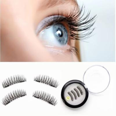 Ktaxon 4Pcs False Eyelashes Makeup 3D Double Magnet Natural Eye lashes without Glue
