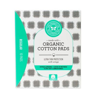 Honest 10-Count Ultra Thin Organic Cotton Pads Regular