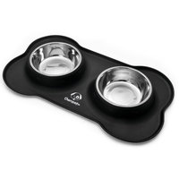 Ownpets Dog Bowls Stainless Steel Dog Bowl with No Spill Non-Skid Silicone Mat 40 oz Feeder Bowls Pet Bowl for Dogs Cat