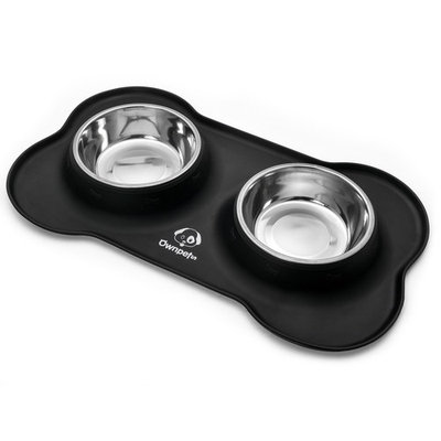 Ownpets Dog Bowls Stainless Steel Dog Bowl with No Spill Non-Skid Silicone Mat 40 oz Feeder Bowls Pet Bowl for Dogs Cat