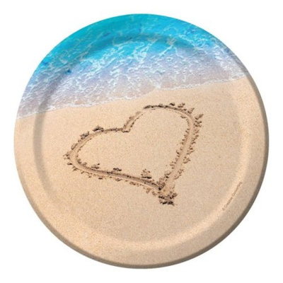 Club Pack of 96 Beach Love Disposable Paper Premium Strength Party Lunch Plates 7