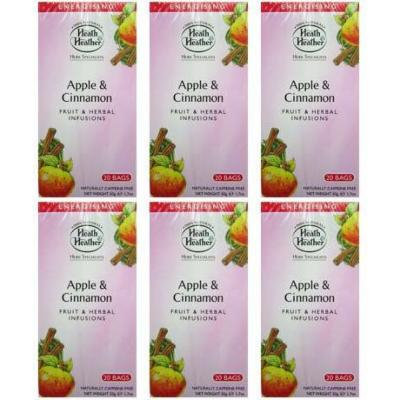 (6 PACK) - Heath And Heather - Apple & Cinnamon Herbal Tea | 20 Bag | 6 PACK BUNDLE