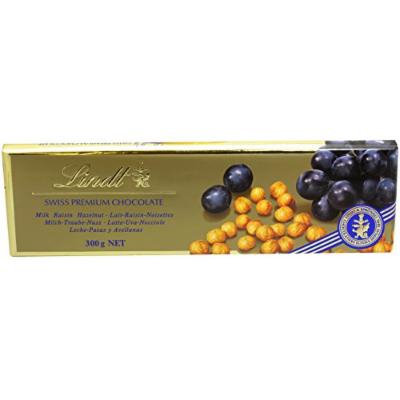 Lindt Gold Bar Milk Hazelnut & Raisin 300g