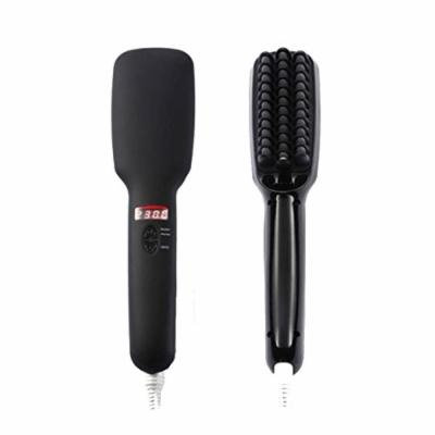 Degital Hair Straightener Comb Smooth Flat Irons Fast Easy Straight Brush LCD Display Hair Brush Electric (AU plug, black)