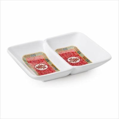 Longevity 1 oz 4 x 3 2 Compartment Sauce Dish Melamine/Case of 24