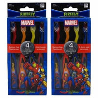 Dr. Fresh Marvel Heroes Standing Toothbrush, 4 Count per pack (2 Packs)