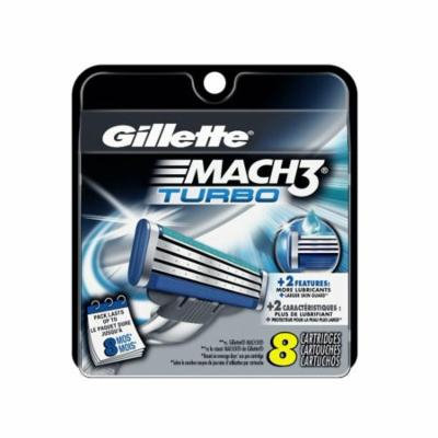 Gillette Mach3 Turbo Razor Refill Cartridges, 8 Ct + 3 Count Eyebrow Trimmer