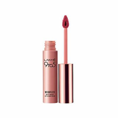 Lakme 9 to 5 Weightless Mousse Lip & Cheek Color, 9 g (Plum Feather)