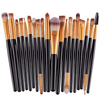 Gocheaper Brushes,20 pcs/set Makeup Brush Set tools Make-up Toiletry Kit Wool Make Up Brush Set(Black+White)