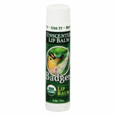 Badger - Lip Balm Stick Unscented - 0.15 oz. (pack of 6)