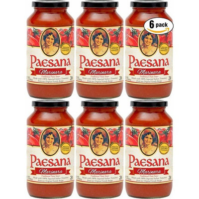 Paesana Marinara Sauce, All Natural Ingredients, 25oz (Pack of 6, Total of 150oz)