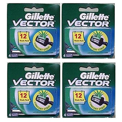 Vector Plus Refill Razor Blades 4 ct. (Pack of 4) + FREE Assorted Purse Kit/Cosmetic Bag Bonus Gift