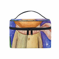 Portable Travel Makeup Cosmetic Bag Watercolor Cat With Book Durable Toiletry Organizer Train Case for Women Girls