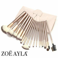Zoë Ayla Makeup Brush Set, 24 Piece, BONUS Includes Purse Style Roll-Up Travel Case