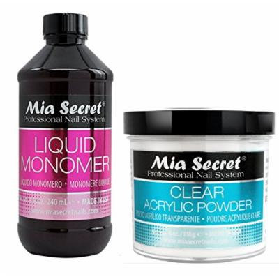 Mia Secret Liquid Monomer 4/8/16/32 oz AND Acrylic White Clear Pink Natural Pink MultiBalance 2/4/8 oz (8 oz Monomer, 4 oz clear) + FREE Temporary Body Tattoo!