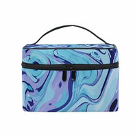 Portable Travel Makeup Cosmetic Bag Exotic Abstract Marble Texture Pattern Durable Toiletry Organizer Train Case for Women Girls