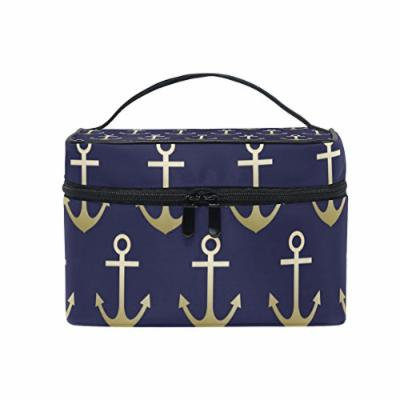 Portable Travel Makeup Cosmetic Bag Anchor Durable Toiletry Organizer Train Case for Women Girls