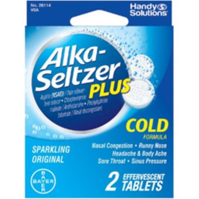 Alka-Seltzer 1945396 Seltzer Plus Cold Tablet 2 Count - Case of 6
