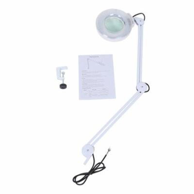 8X Illuminated Desktop Magnifying LED Lamp with Clamp Swivel Arm Reading Medical Beauty US 110V